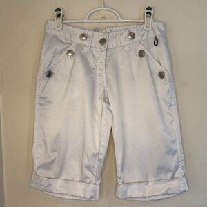 White Satin Y2K capri pants